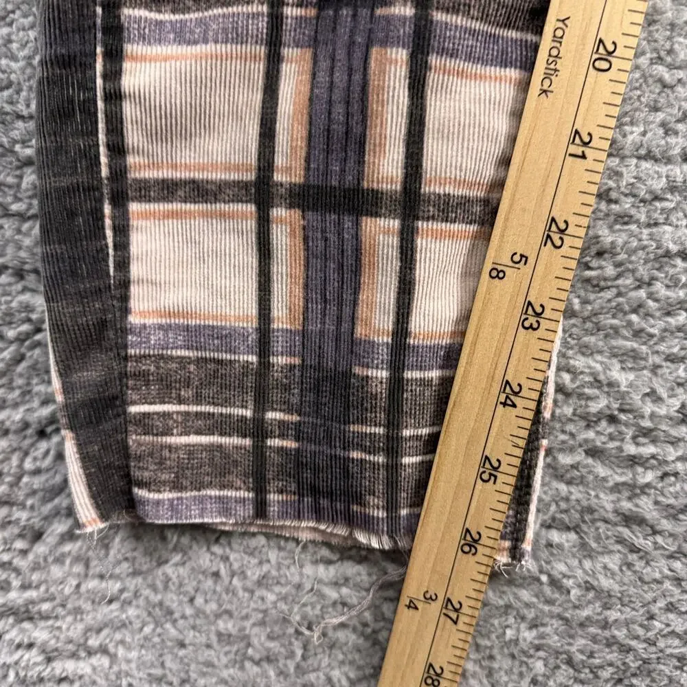 Free‎ People Jeans Women 26 Gray Corduroy Straight Plaid Mini Cords Cotton Retro